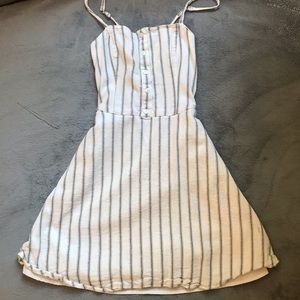 Striped Skater White Hollister Sleeveless Dress